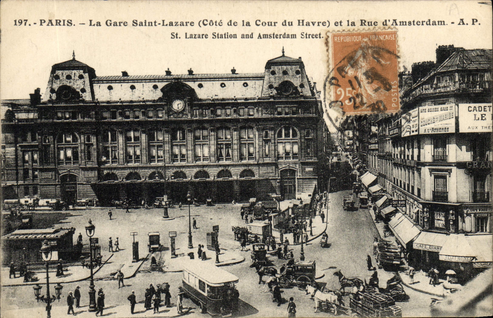 CPA Paris La Gare Saint Lazare Et La Rue d'Amsterdam
