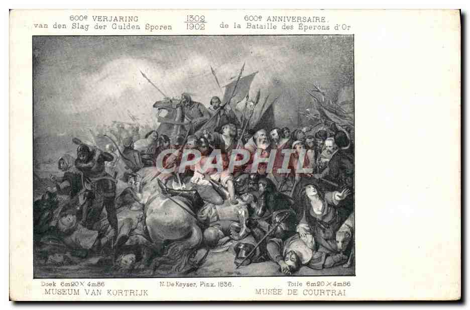 CPA Anniversaire De La Bataille Des Eperons d'or Militaria Musee de Coutrai 