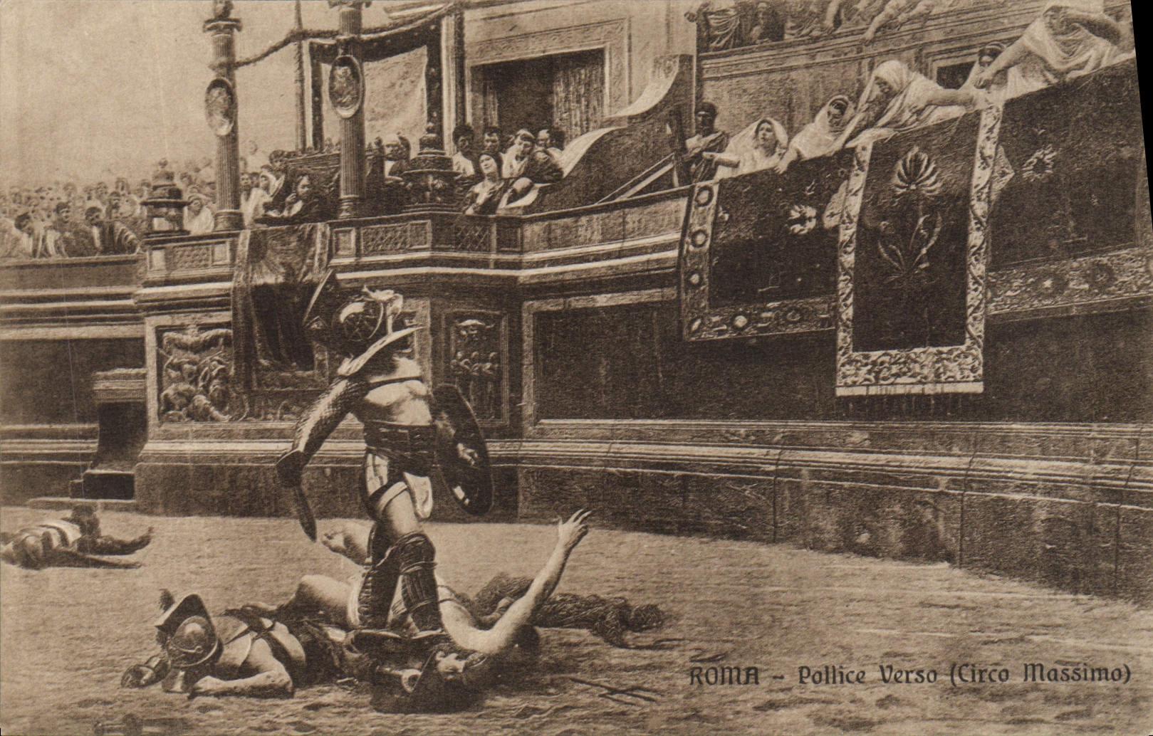 CPA Roma Pollice Verso Circo Massimo Gladiateur