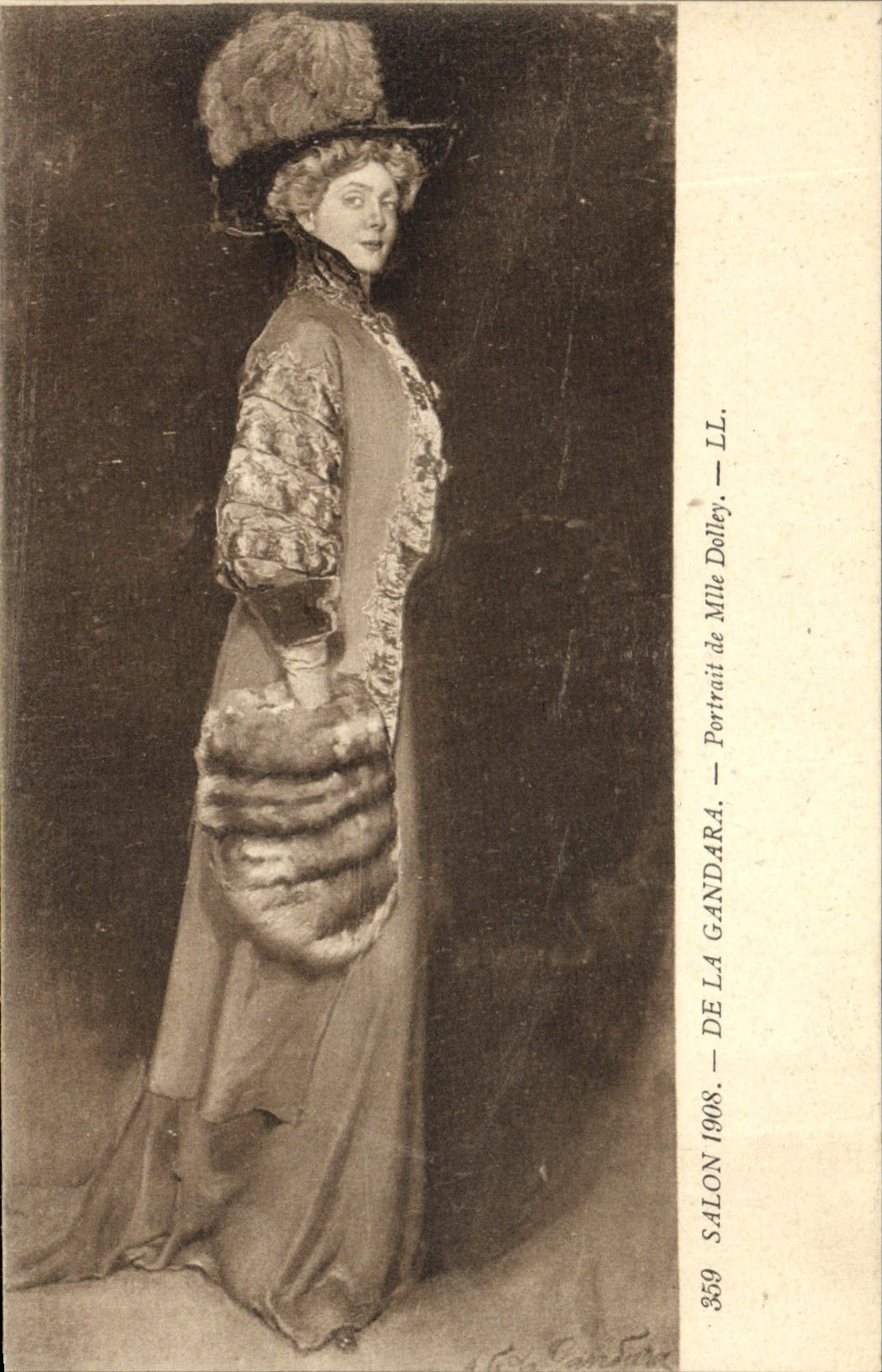 CPA Salon 1908 De La Gandara Portrait De Mlle Dolley
