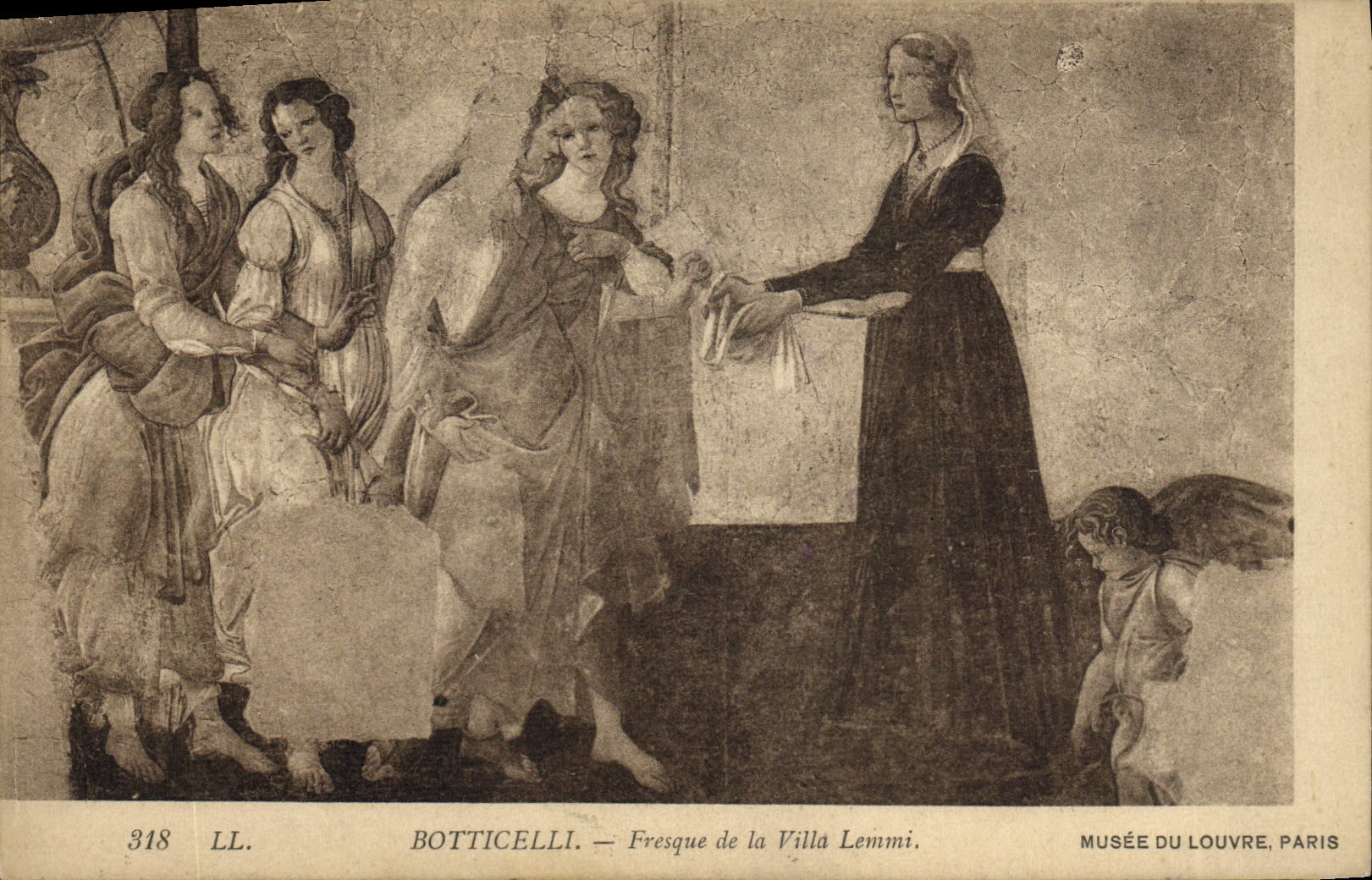 CPA Botticelli Fresque De la Villa Lemmi Musee Du Louvre Paris
