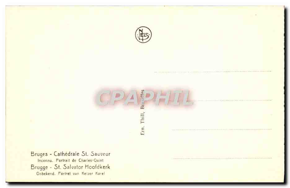 CPA Bruges Cathedrale St Sauveur Portrait de Charles Quint — Verso