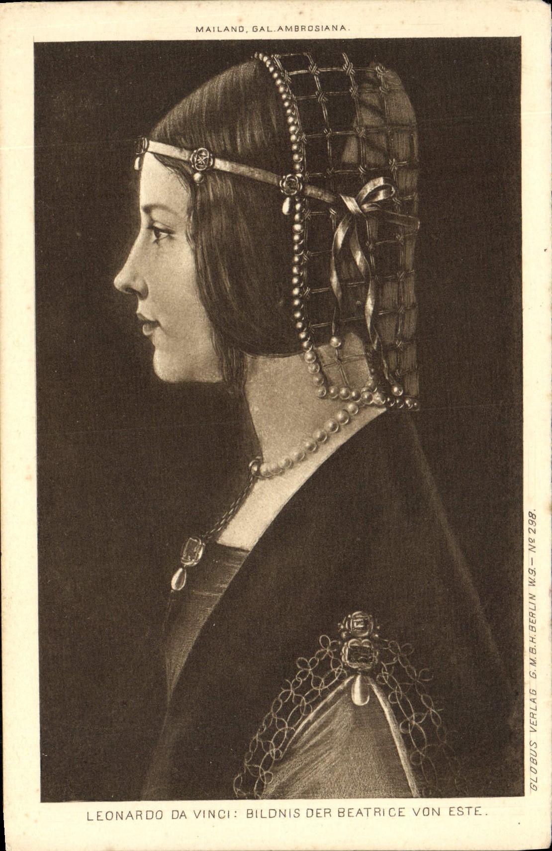 CPA Mailand Galambrogiana Leonardo Da Vinci Bildnis Der Beatrice Von Este
