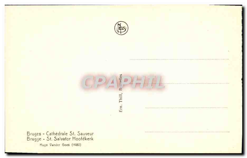 CPA Bruges Cathedrale St Sauveur Brugge Hugo Vander Goes 1480 — Verso