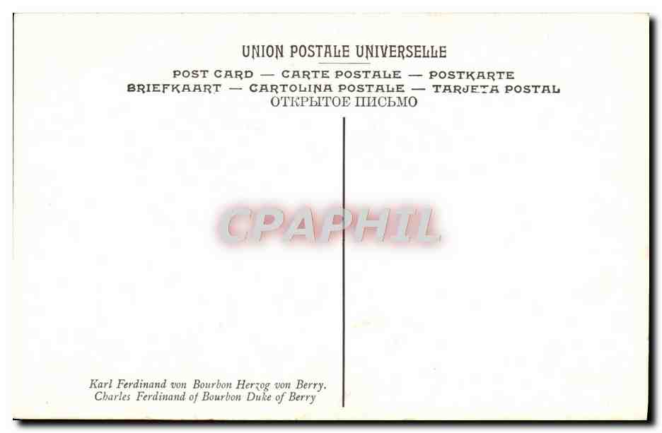 CPA Boze Charles Ferdinand De Bourbon Duc De Berry Musee De Versailles — Verso