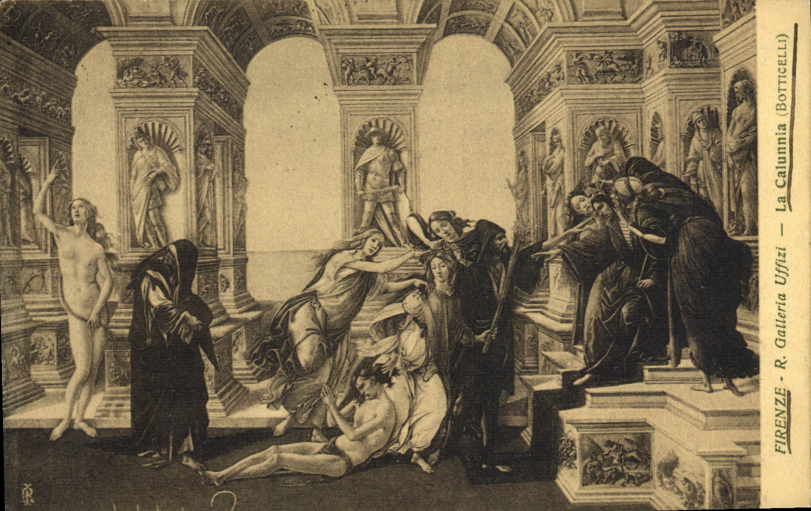 CPA Firenze Galleria Uffizi La Calunnia Botticelli