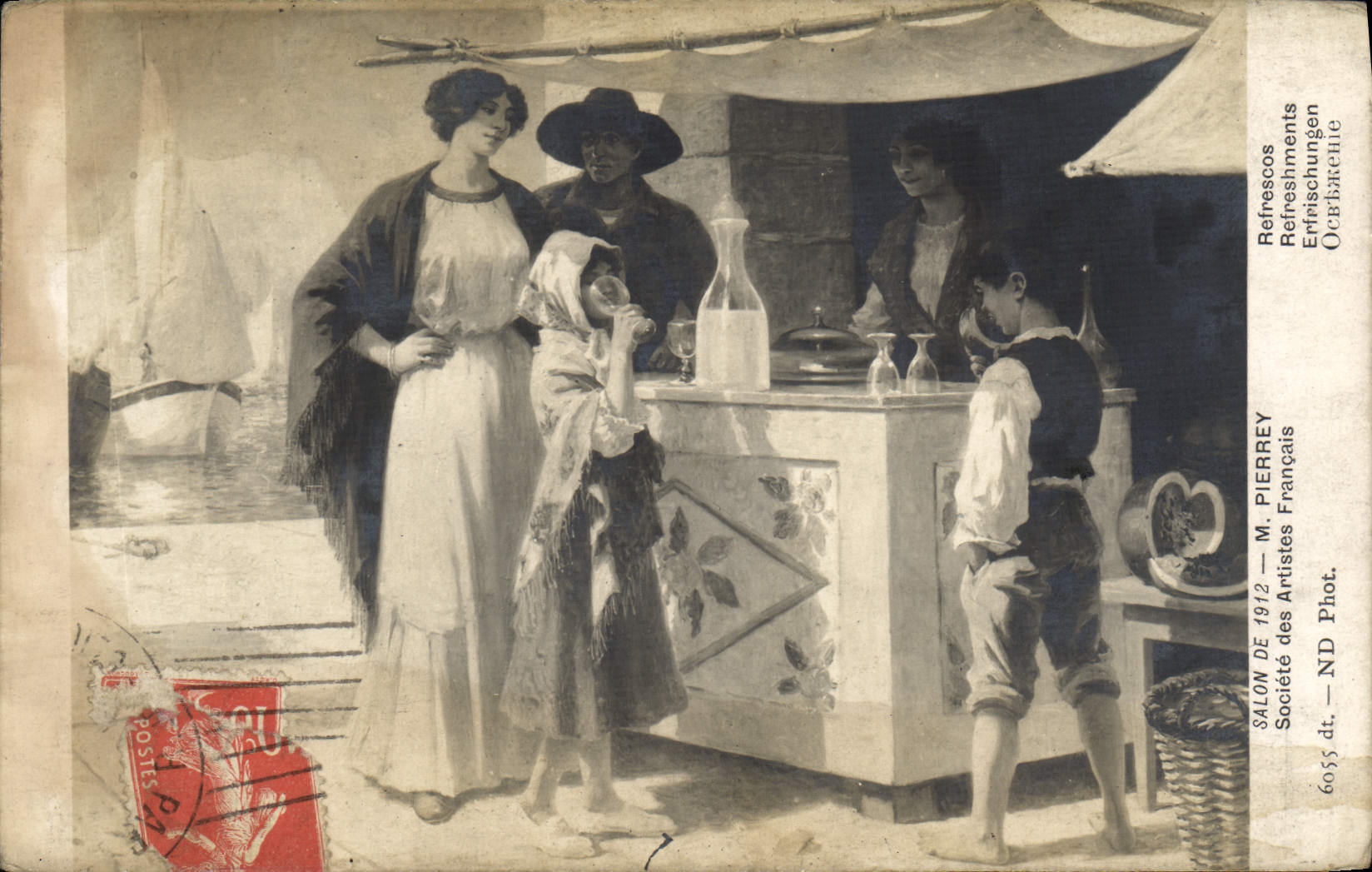 CPA Salon De Pierrey Societe Des Artistes Francais Refreshments