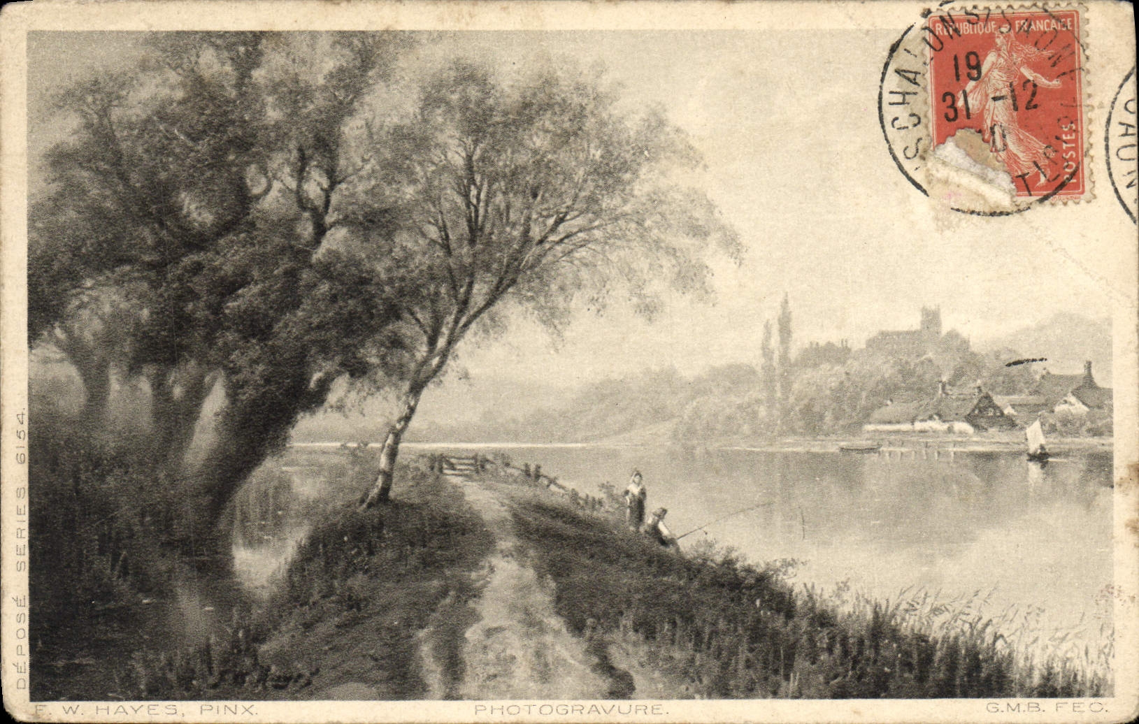 CPA Hayes paysage au bord de l'eau