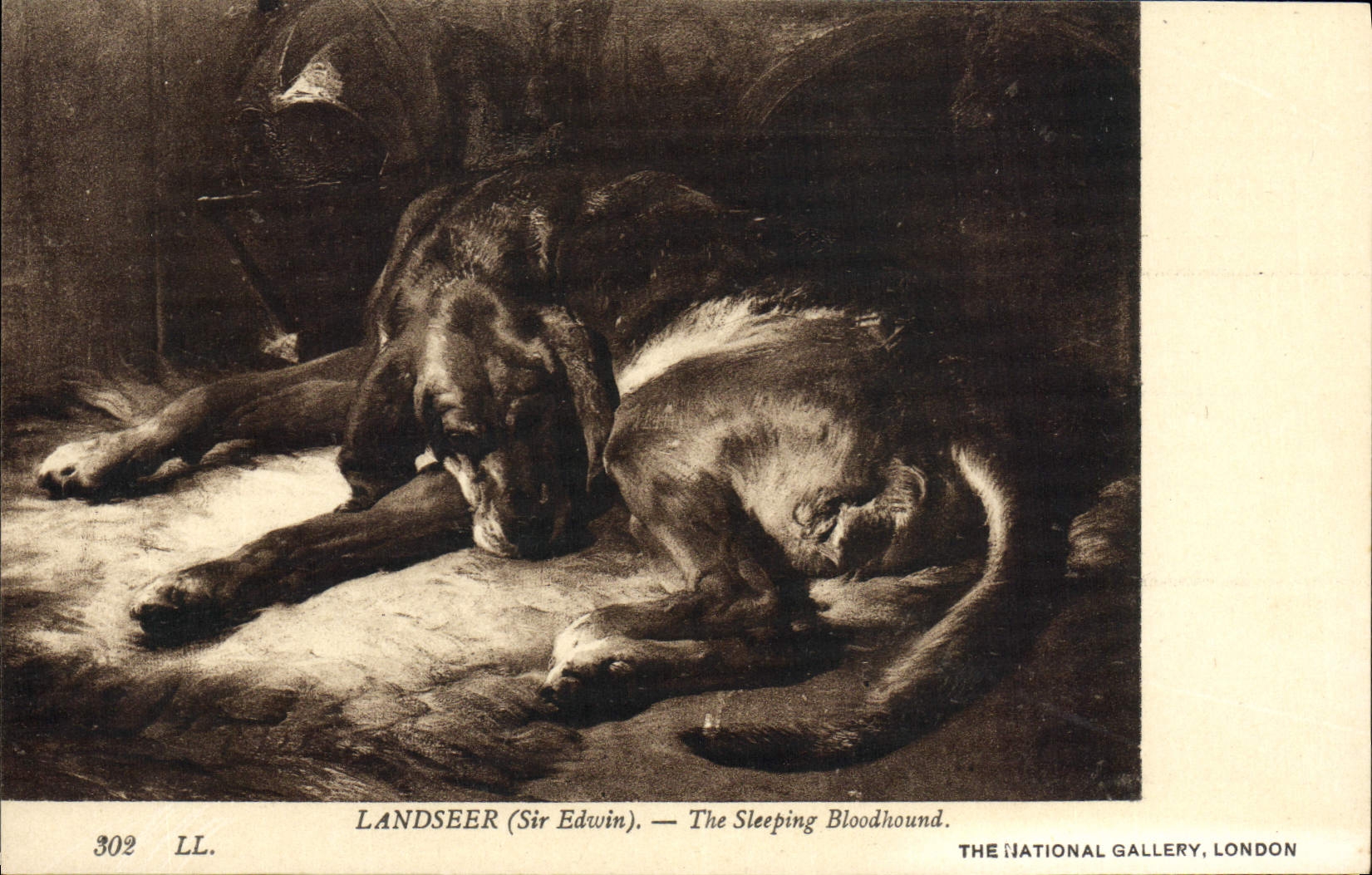 CPA Landseer The Sleeping Bloodhound Chien National Gallery london 