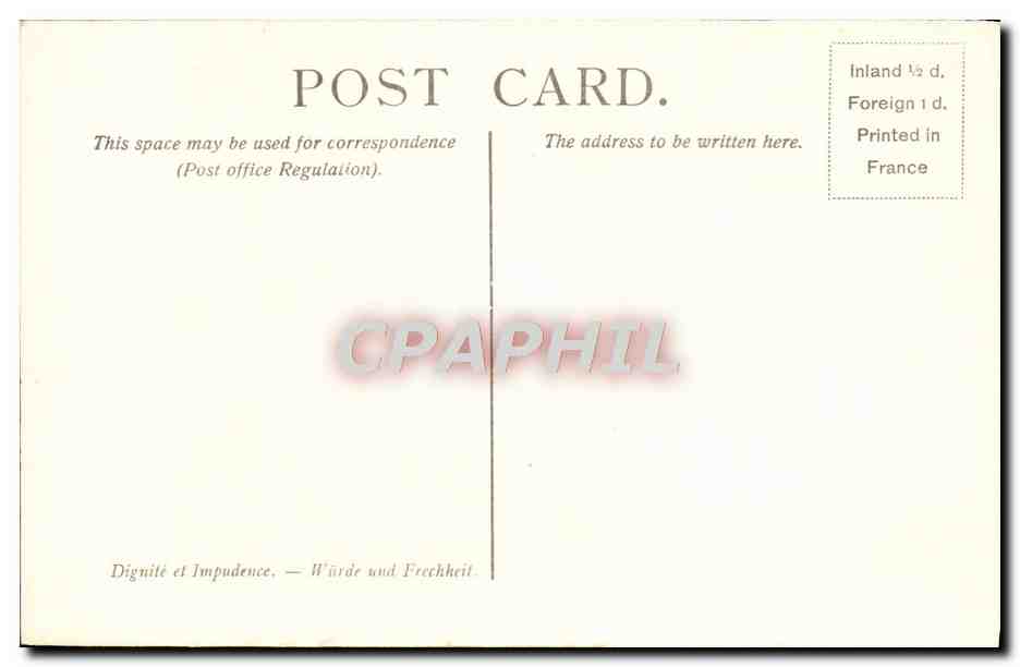 CPA Landseer Dignity And Impudence National Gallery London Choens Chien — Rückseite