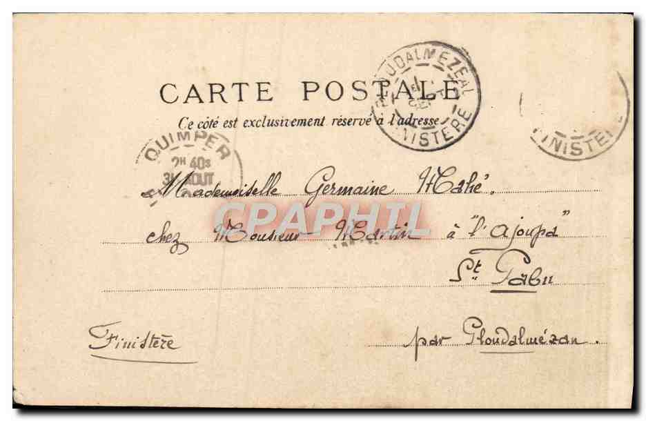CPA Quimper Les Champs De Bataille Et La Prefecture — Rückseite