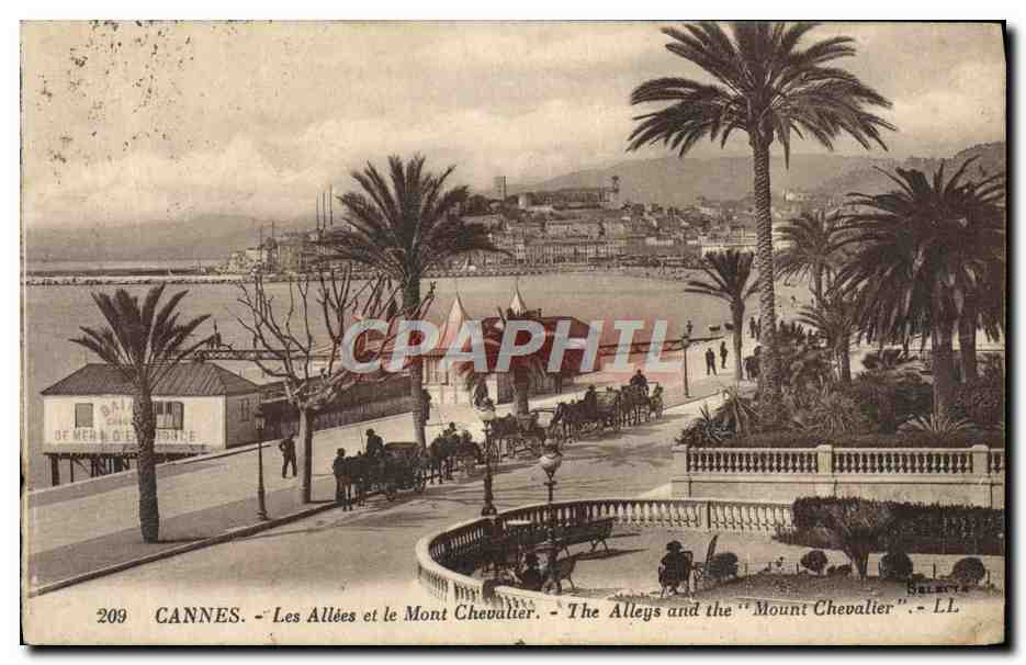 CPA Cannes Les Allees Et Le Mont Chevalier 