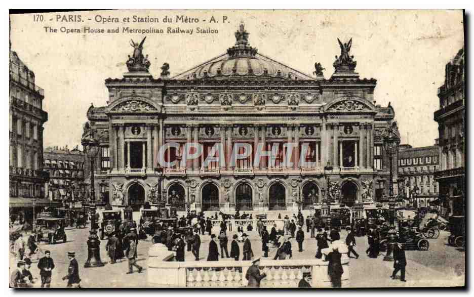 CPA Paris Opera Et Station Du Metro