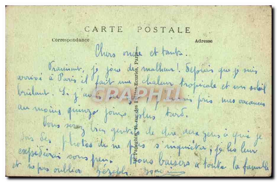 CPA Paris La Rue De Rivoli Et Le Jardin Des Tuileries Pris Vers l'Arc De Triomphe De l'Etoile — Rückseite