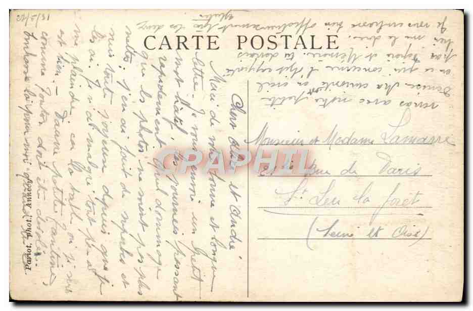 CPA Sites Pittoresques De Savoie Le Pont De La Caille — Rückseite