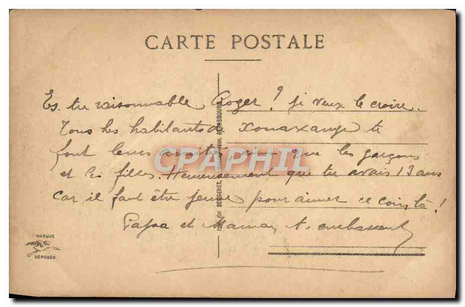 CPA Strasbourg Pont Des Vosges Eglise Protestante Et Cathedraie — Verso