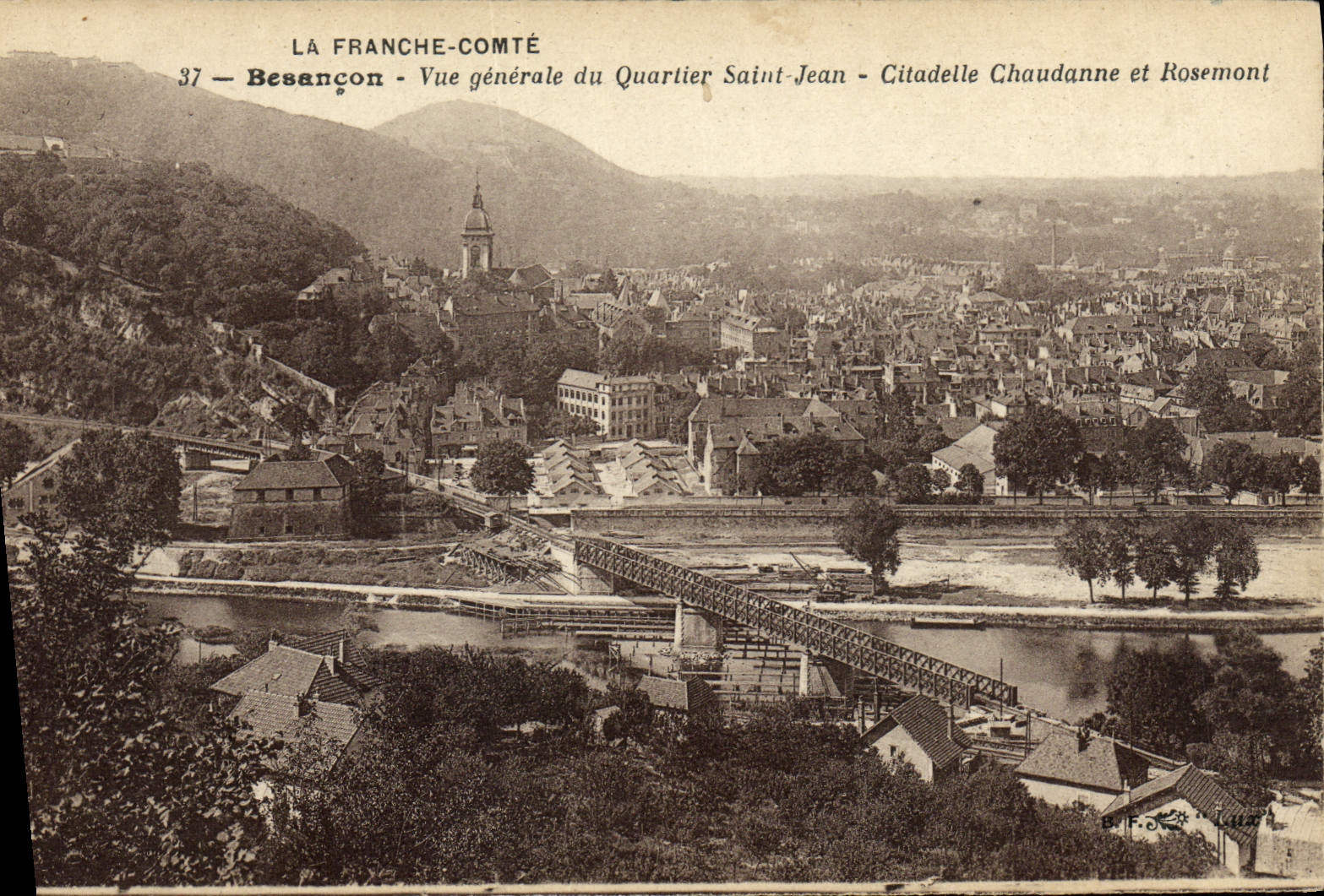 CPA La Franche Comte Besancon Vue Generale Du Quartier Saint Jean Citadelle Chaudanne et Rosemont 