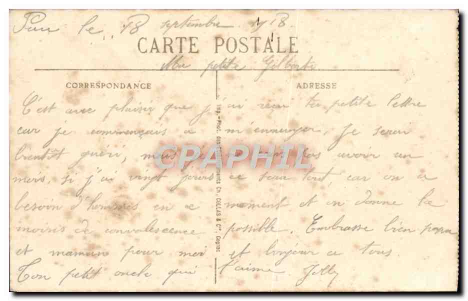 Le Fond d'Ossau, vu de la Place Royale — Pau — C.C. 3 — éditeur C. DULLAS & C°, Capéran — Verso