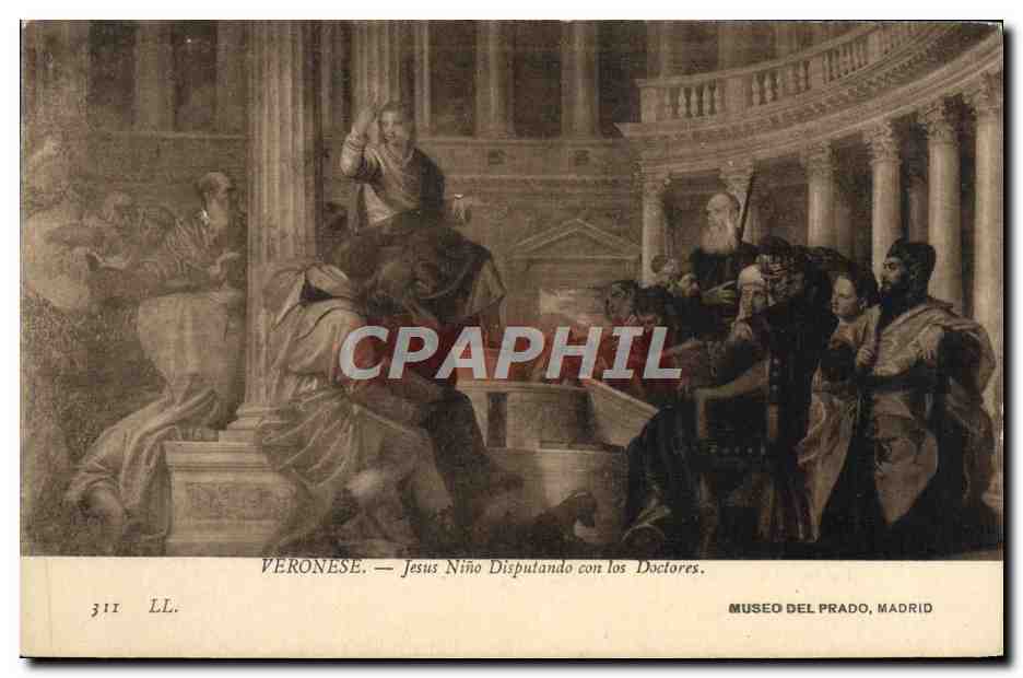 CPA Veronese Jesus Nimo Disputando Con Los Doctores Museo Del Prado Madrid