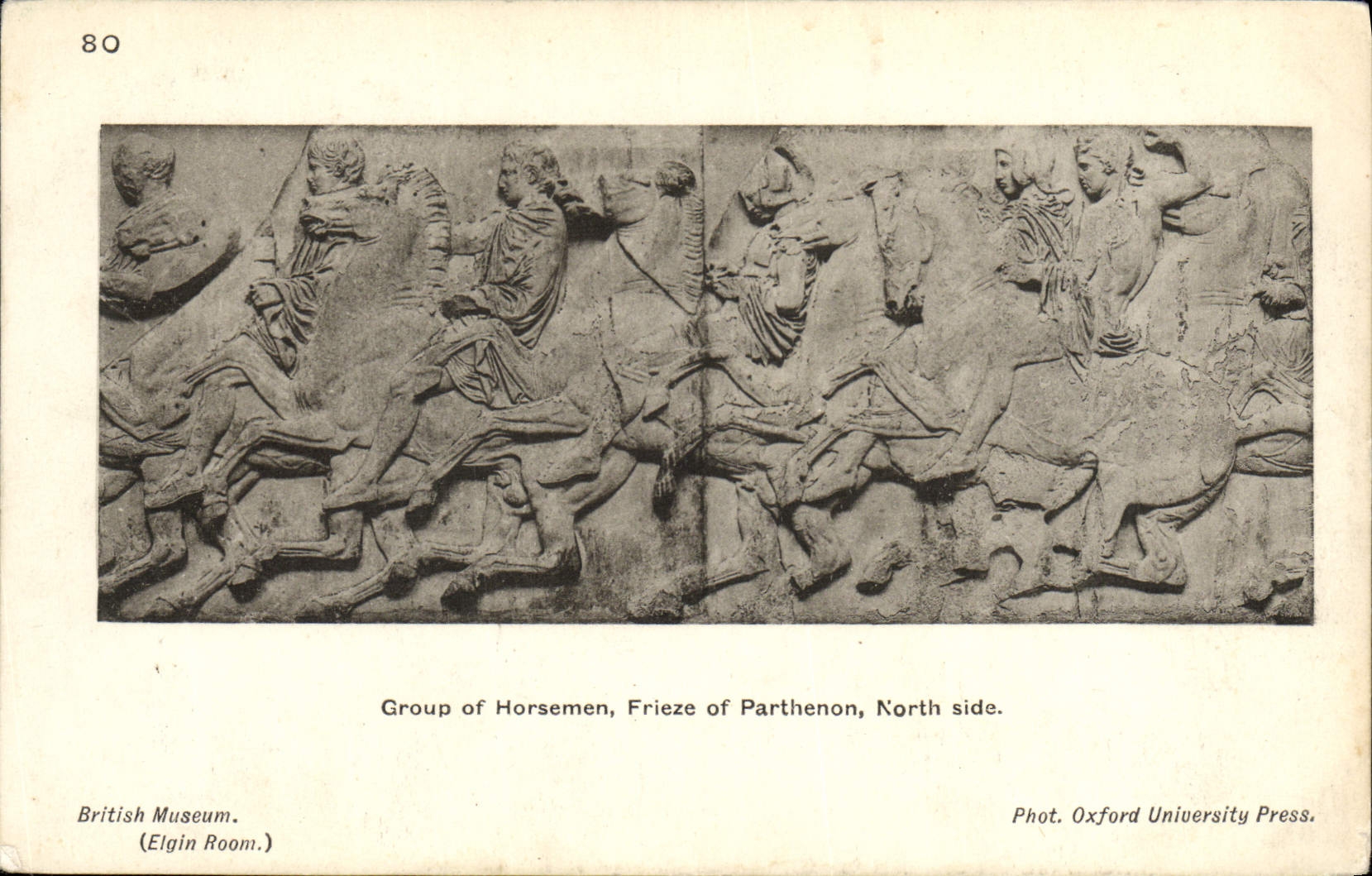 Groupe de cavaliers, frise du Parthénon, côté nord — British Museum (Salle Elgin) — Oxford University Press, n° 80
