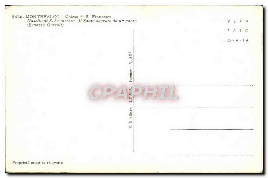 CPA Motefalco Chiesa di S Francesco — Verso