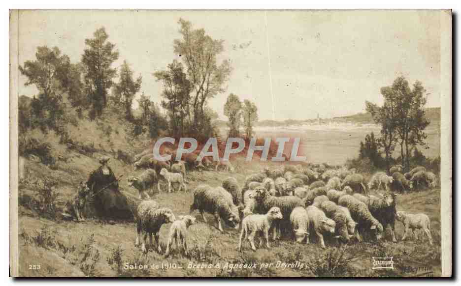CPA Salon De 1910 Brebis Agneaux Par Deyrolle Moutons