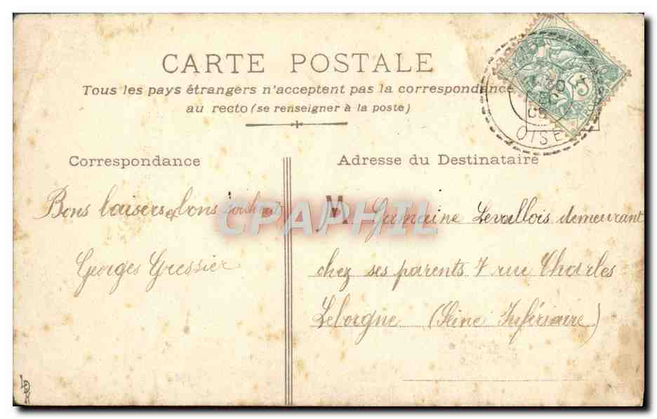 CPA Le catechisme Muenier Pretre Enfants — Verso