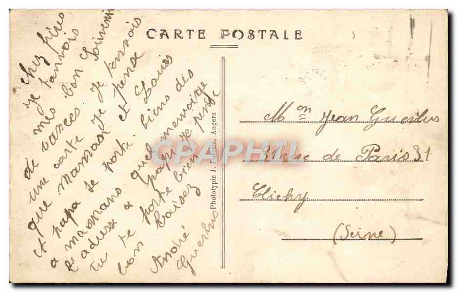 CPA Angers Maison d'Adam antique Logis Du 17eme — Rückseite