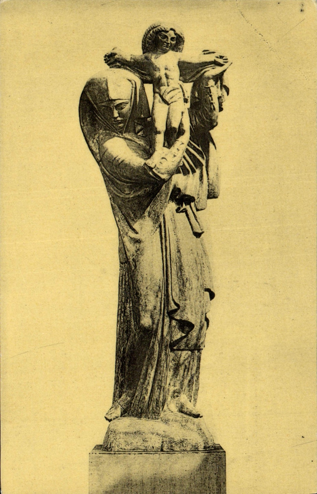 La Vierge à l'offrande — sculpture de Bourdelle — éditeur Nahan, Paris, n° 456