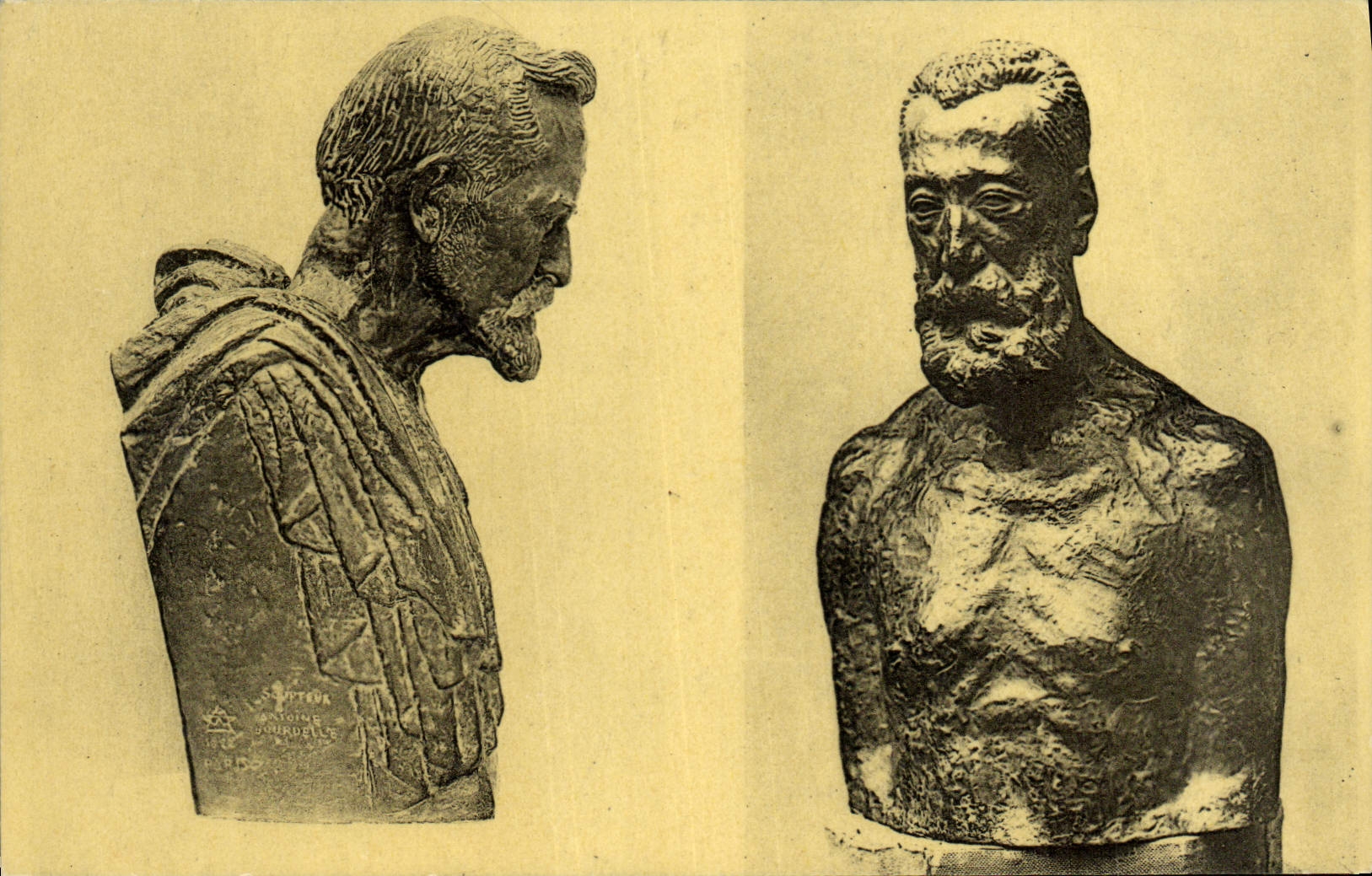 CPA Bourdelle Buste de Sir James Frazer Buste Anatole France paris Musee du Luxembourg 