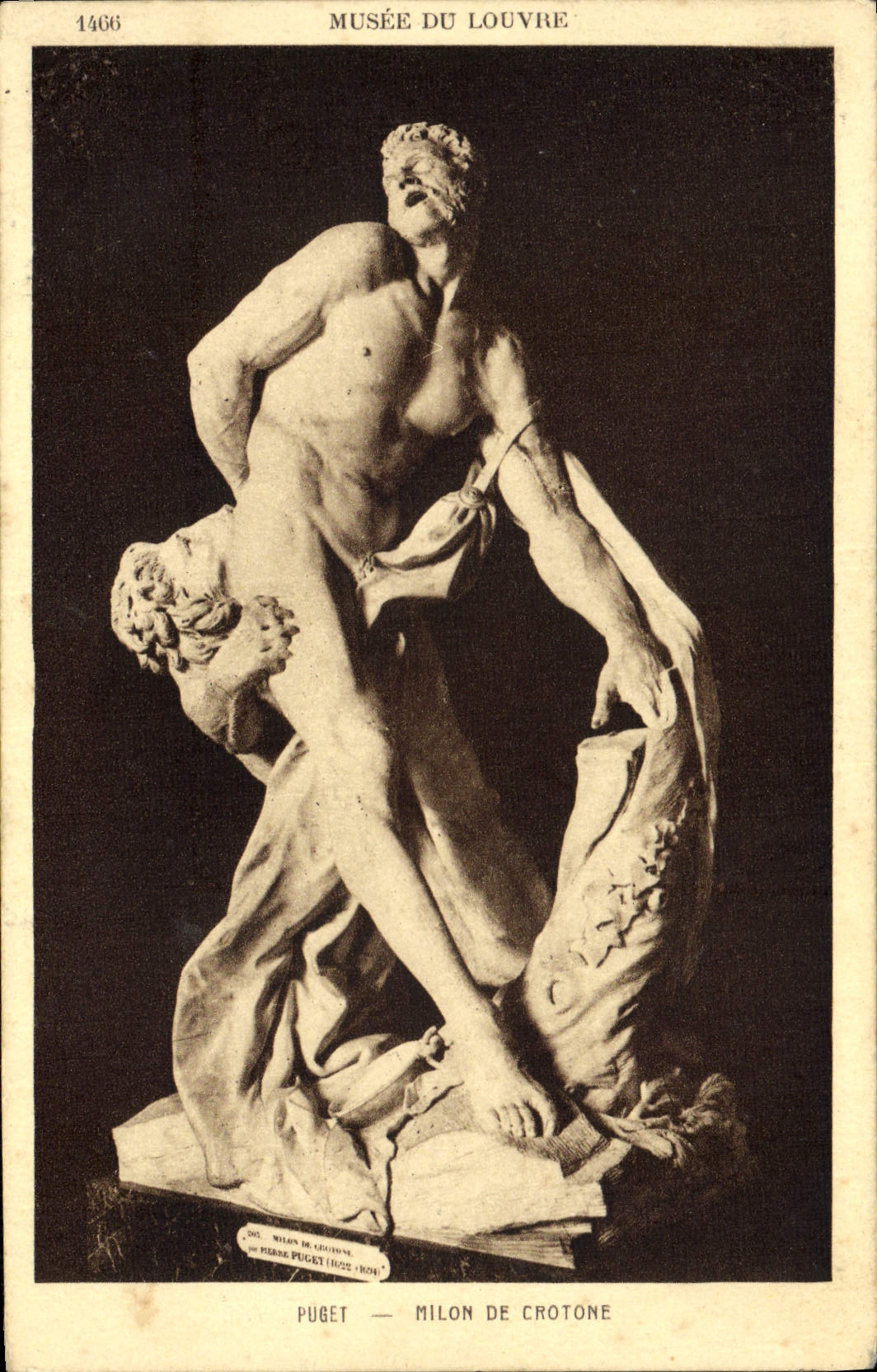 Milon of Croton — statue by Pierre Puget — Louvre Museum