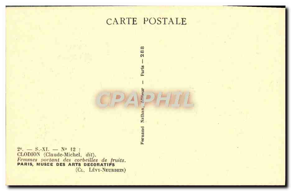 Femmes portant des corbeilles de fruits — Clodion (Claude-Michel, dit) — Nathan, Paris, n° 288 — Verso