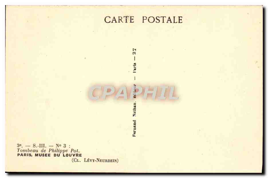 CPA Tombeau De Philippe Pot Paris Musee Du Louvre — Verso