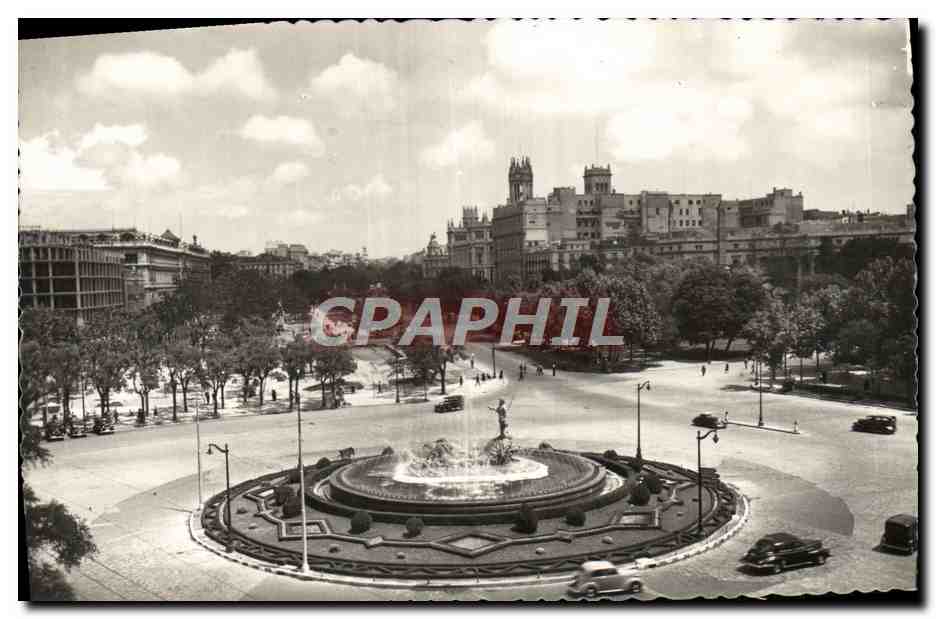 Madrid — Vue panoramique de la Plaza de Neptuno et du Paseo del Prado — Éditions García-Harrubella, n° 181