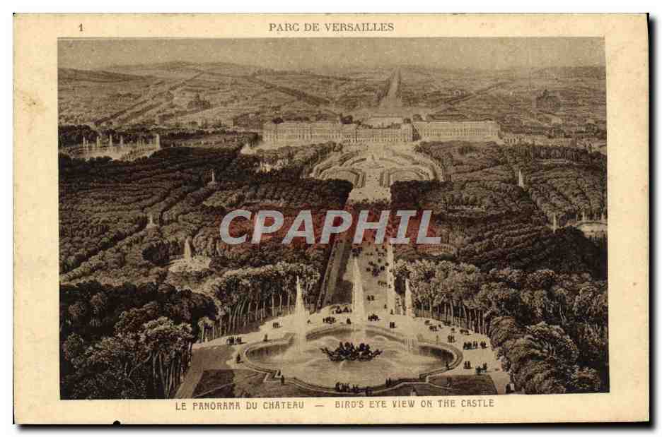 Parc de Versailles — Le panorama du château — Braun & Cie, Paris