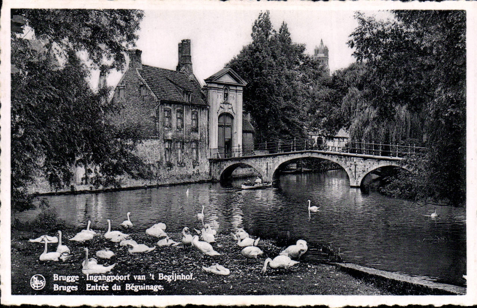 CPA Bruges Entree Du Beguinage Cygnes