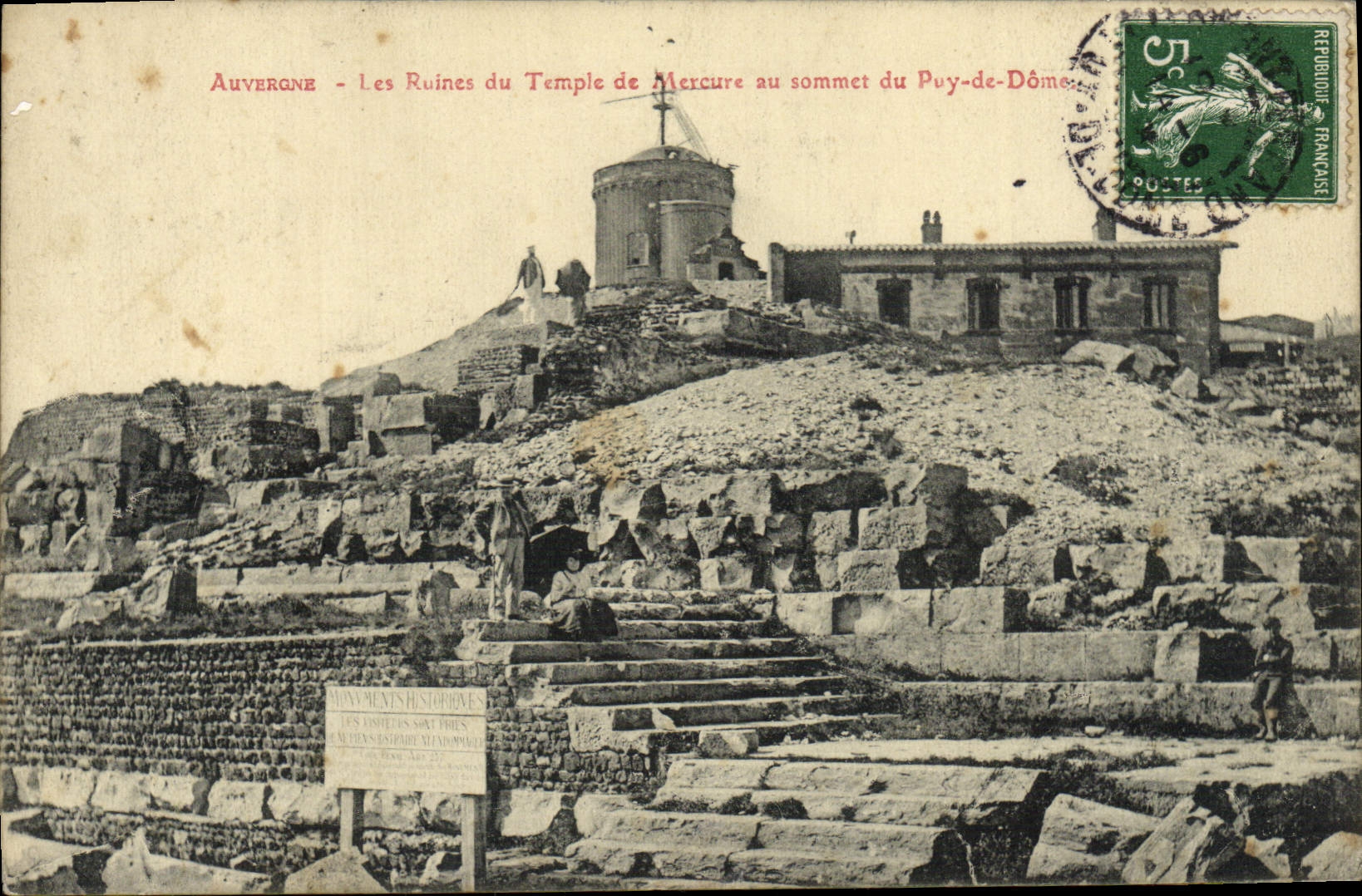 Auvergne - Les Ruines du Temple de Mercure au sommet du Puy-de-Dôme — Éditeur : Gérard-Ferrand