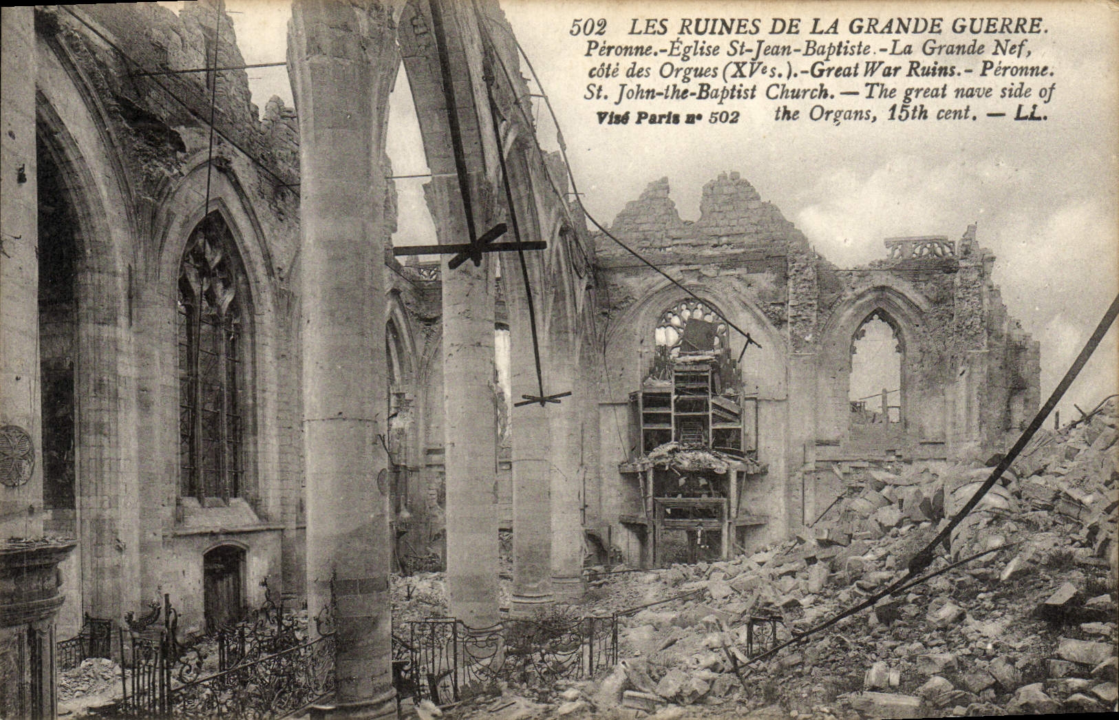 CPA Les Ruines De La Grande Guerre Peronne Eglise St Jean Baptiste Militaria 