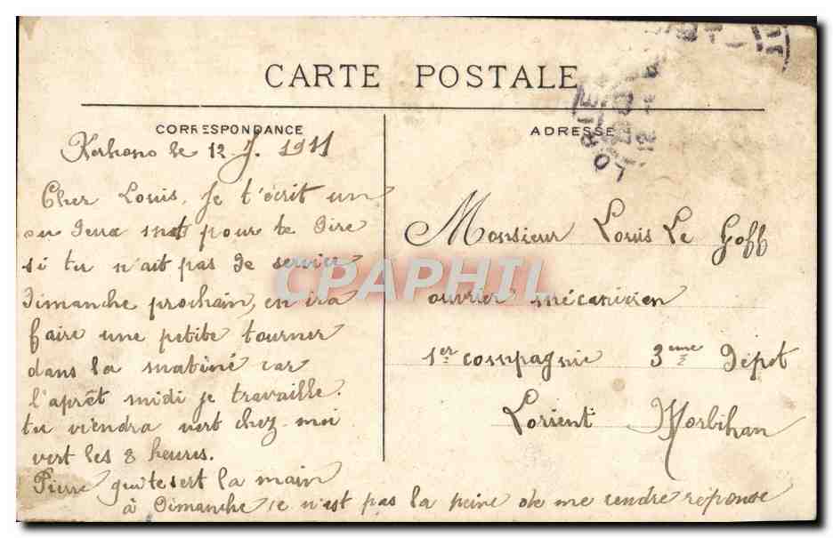 CPA Bordeaux Les Colonnes Rostrales — Verso