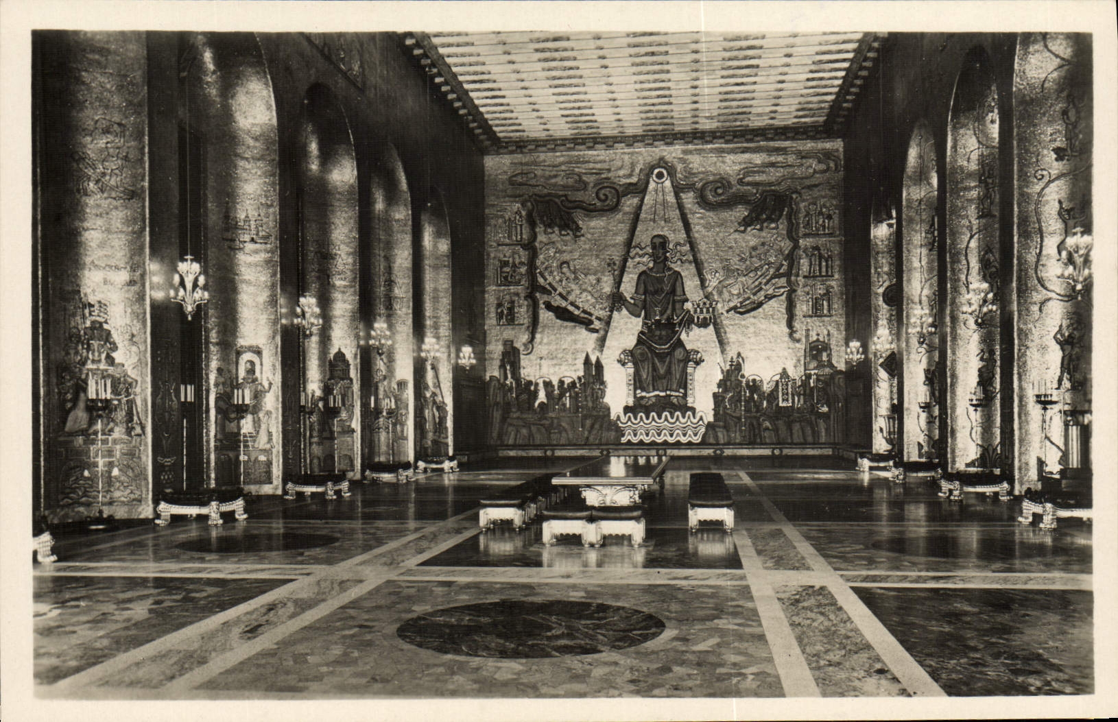 Stadshuset, Stockholm — Saal der Bankette 'Golden Hall' — Verlag: Sago-Konst A.-B., Nr. 109
