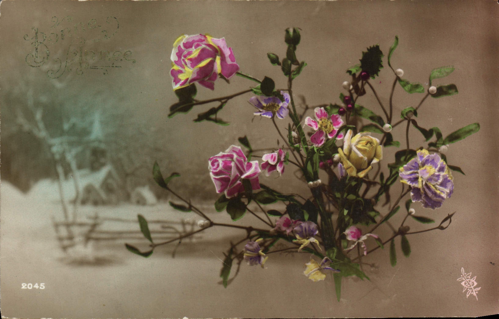 CPA Fantaisie Fleurs - Recto