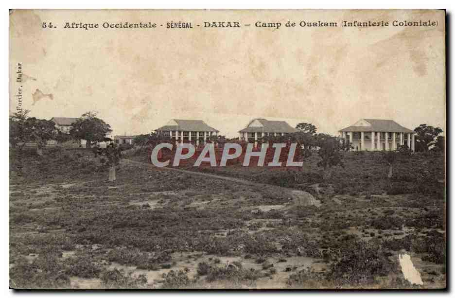 Antike Ansichtskarte Afrika Westafrika Senegal Dakar Camp De Ouakam Kolonialinfanterie Militaria
