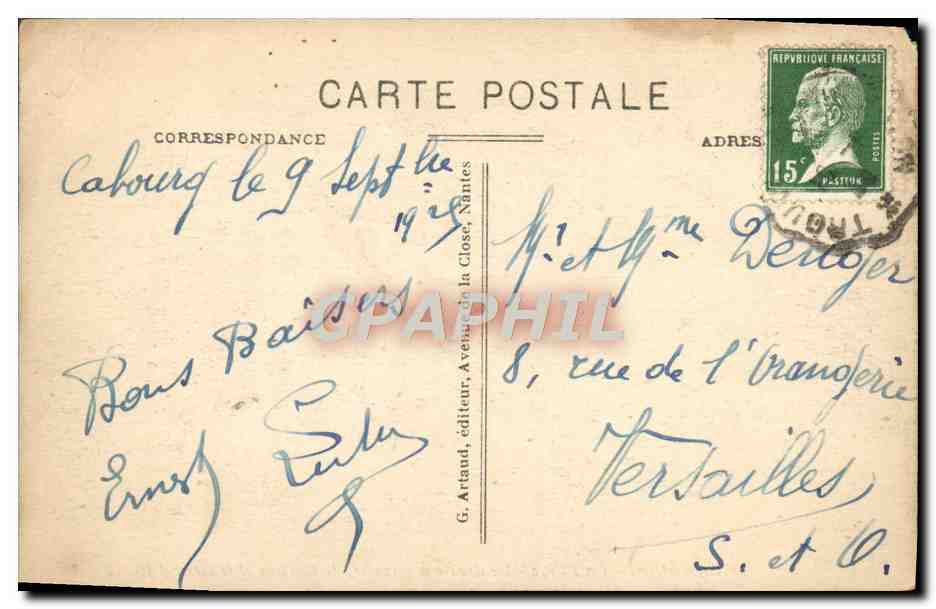 CPA Cabourge La Plage De Droite A Gauche Le Casino Et Le Grand Hotel — Rückseite
