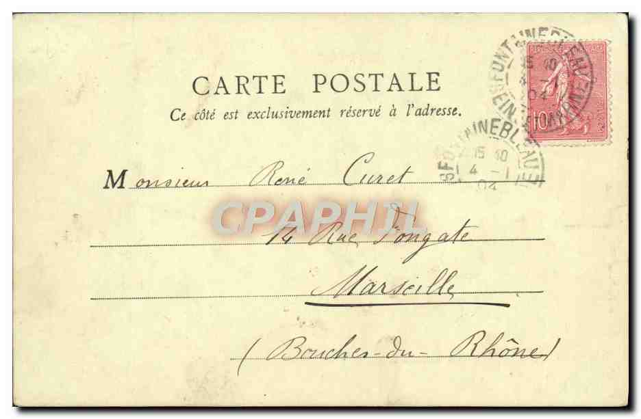 Zimmer Napoleons I. — Fontainebleau — B. F. Paris, Serie 14 — Rückseite
