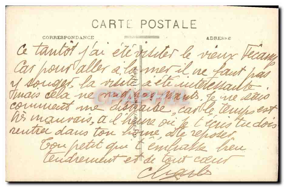 CPA Fecamp Les Falaises Et Le Refuge — Rückseite