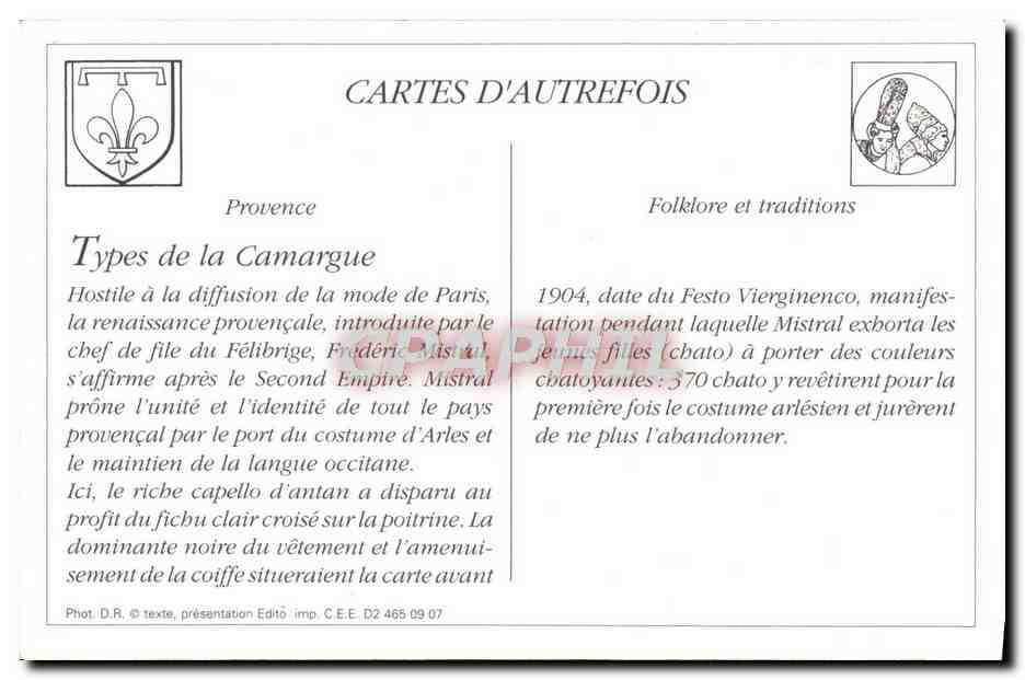 REPRO En Provence Types De La Camargue Folklore Femmes — Rückseite