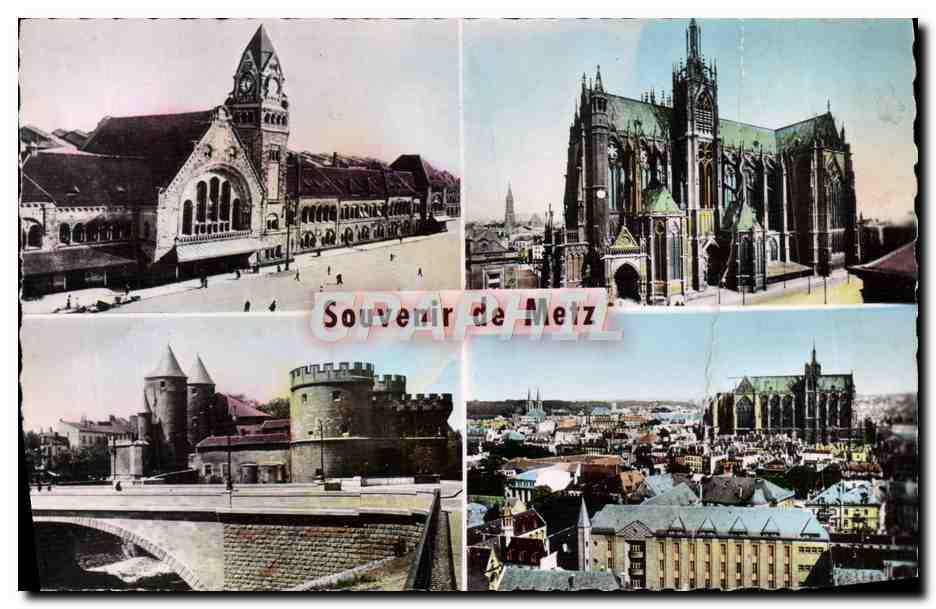 CPM Metz Gare Cathedrale Porte Des Allemands Vue Generale