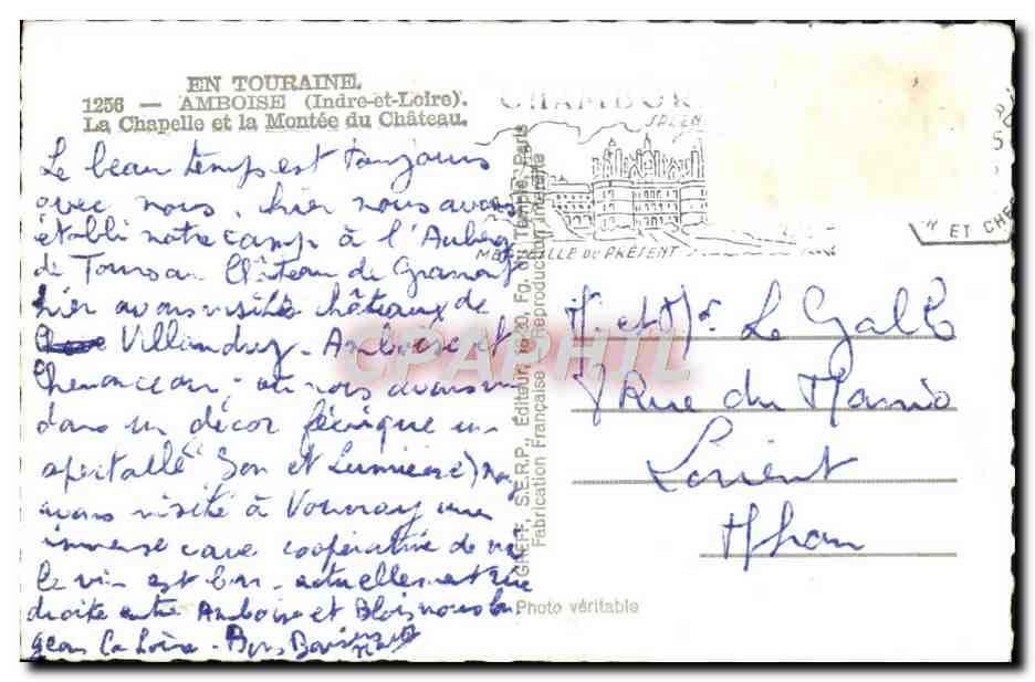 CPM En Touraine Amboise La Chapelle Et La Montee Du Chateau — Rückseite
