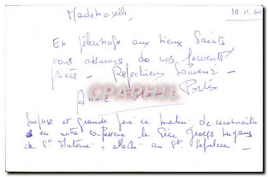 CPA Bethlehem The Grotte Of nativity — Verso