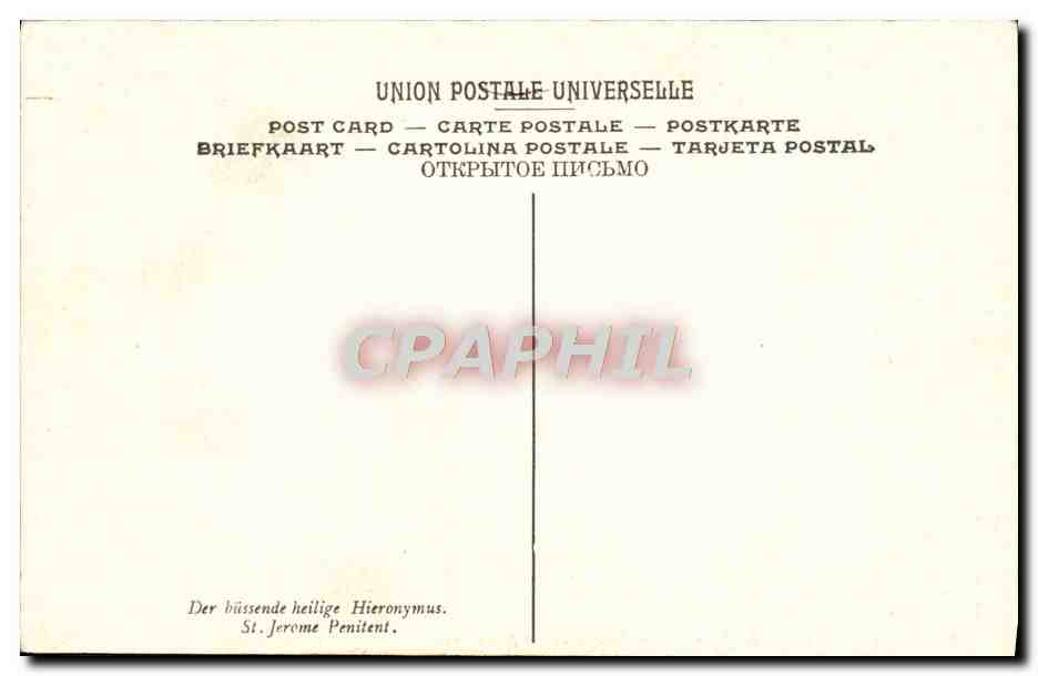 CPA Valdes Leal San Jeronimo penitente Sevilla — Verso